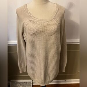 RD Style Women's Beige Scoop Neck Sweater